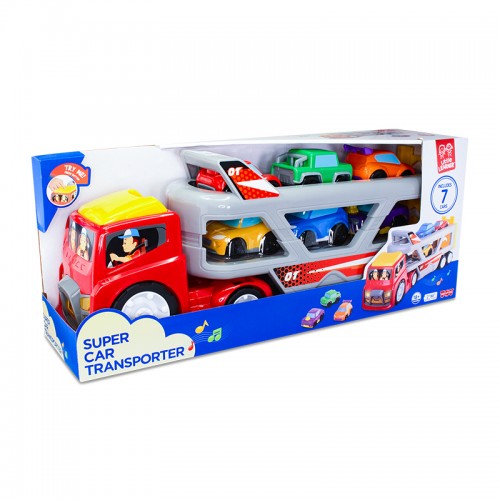 Hap-P-Kid Little Learner Super Car Transporter | Truck Toy with cars | Toddler Car Toy | Vehicle Playset | 12months+